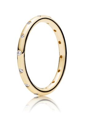 RETIRED Pandora 14k gold droplets ring 52